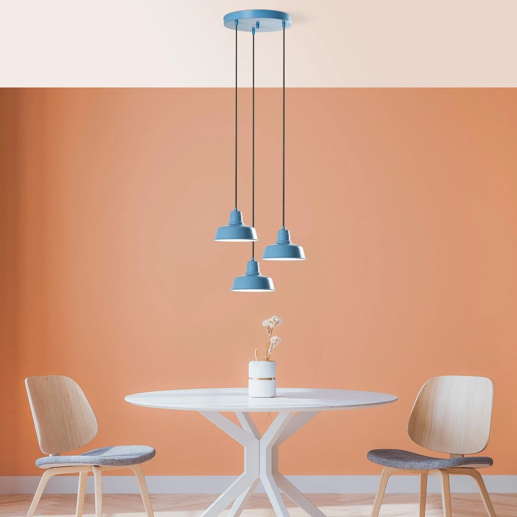 Candeeiro Chandelier Memati – Azul Claro – Diâmetro 45 cm