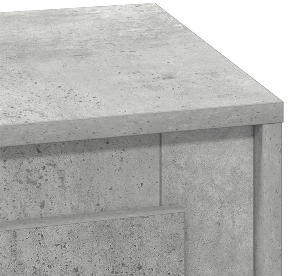 Cômodas de Cabeceira com Luzes LED 2 pcs Cinza Concreto 44x34,5x45 cm