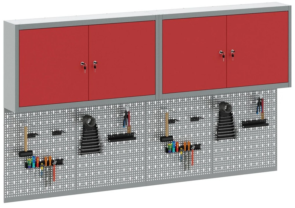 Conjunto de Armário e Painel de Ferramentas vidaXL com 6 Peças Montado