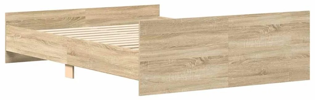 Estrutura de cama c/ painéis de cabeceira e pés cinza cimento