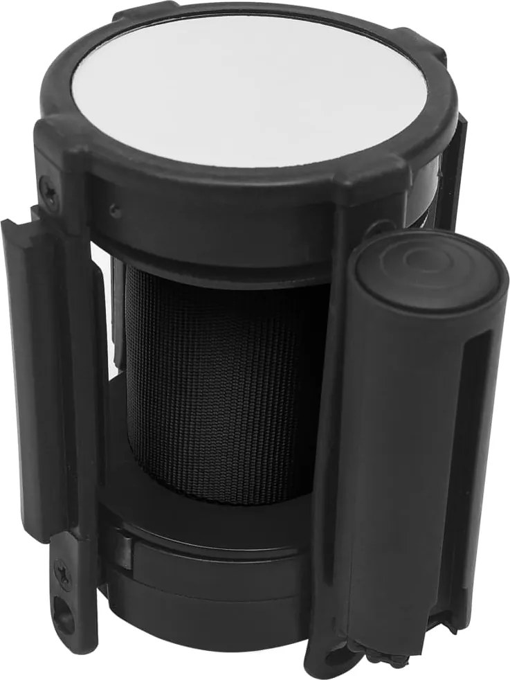 vidaXL Barreira separadora de fita retrátil 200 cm preto