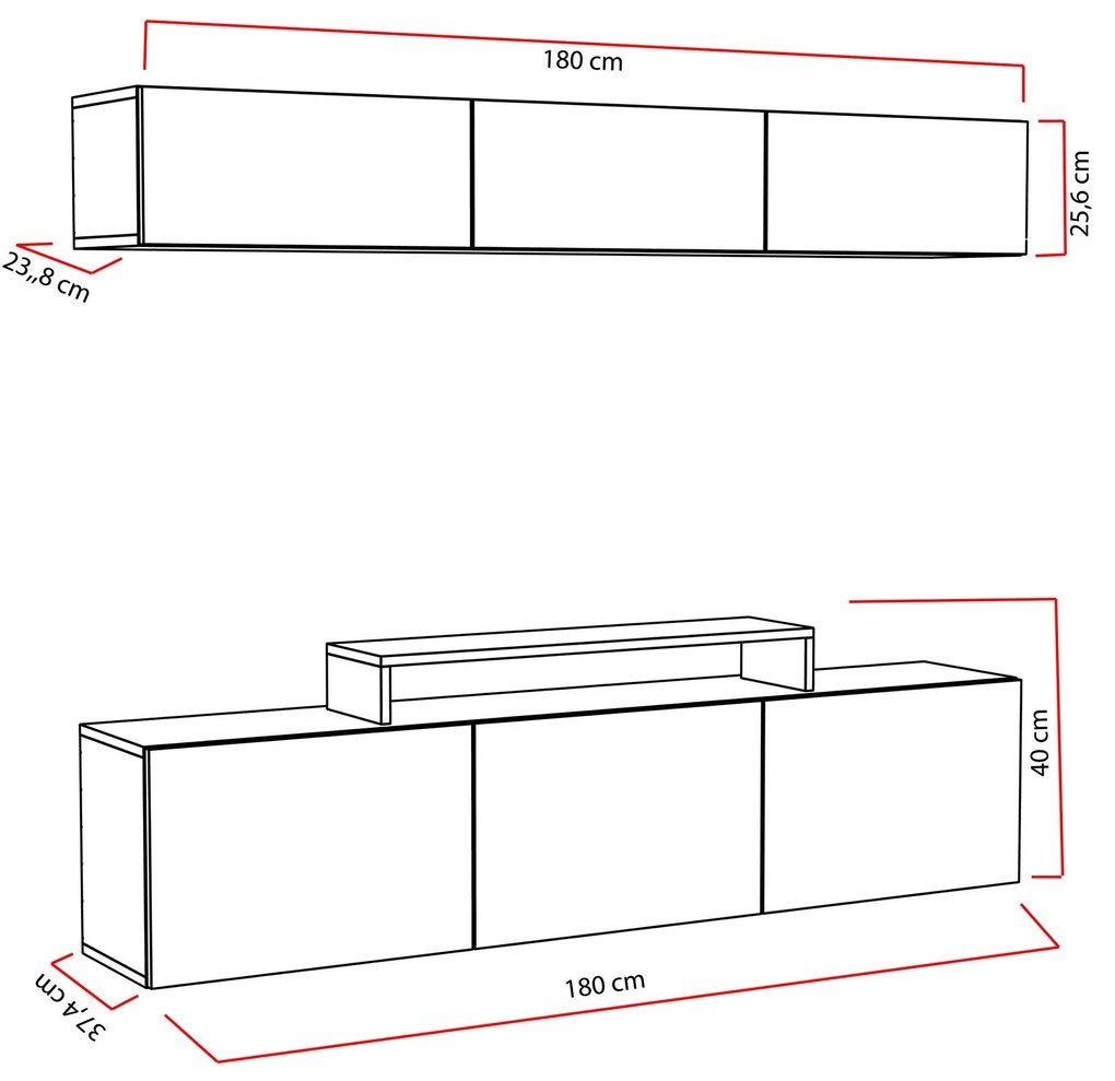 Móvel de TV Line – Branco – 180x40x37,4 cm