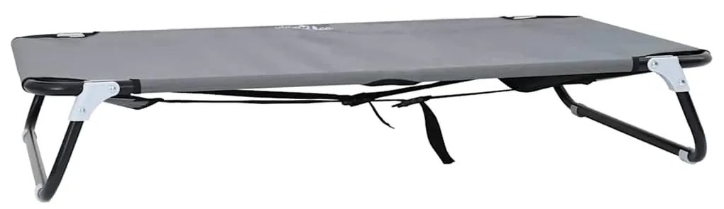 Cama de Cão Dobrável Cinza Claro Estrutura de Metal, Cama de Tecido