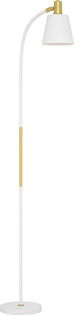 HOMCOM Candeeiro de sala ajustável em altura 127-160 cm com interruptor, soquete E27, branco | Aosom Portugal