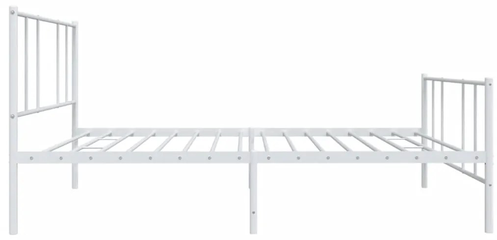 Estrutura de cama com cabeceira e pés 90x190 cm metal branco