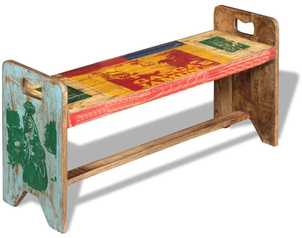 vidaXL Banco 100x30x50 cm madeira reciclada maciça