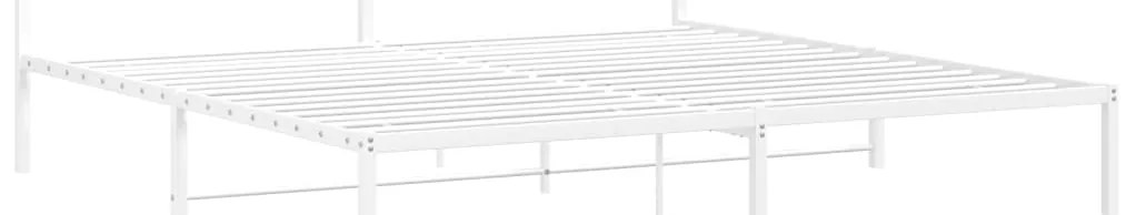 Estrutura de cama com cabeceira 193x203 cm metal branco