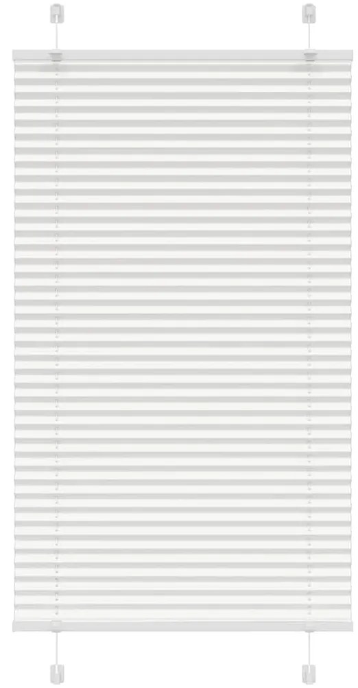 Branco Plissada Cega 75x150 cm Largura Tecido 74,4 cm Poliéster