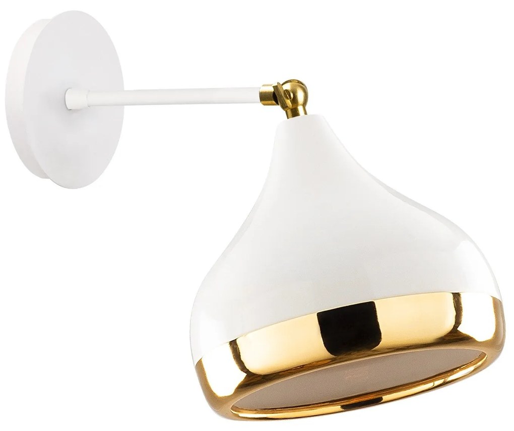 Aplique de Parede Yildo – Branco e Dourado – 17 x 28 cm
