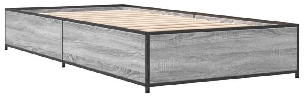 Estrutura cama 100x200 cm derivados madeira/metal cinza sonoma