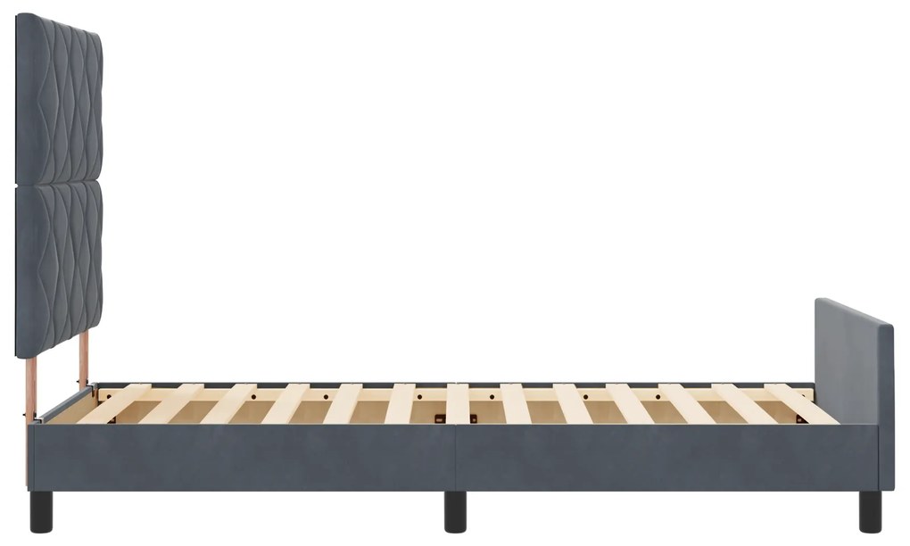 Estrutura de Cama vidaXL Cinza Escuro 90x190 cm Veludo