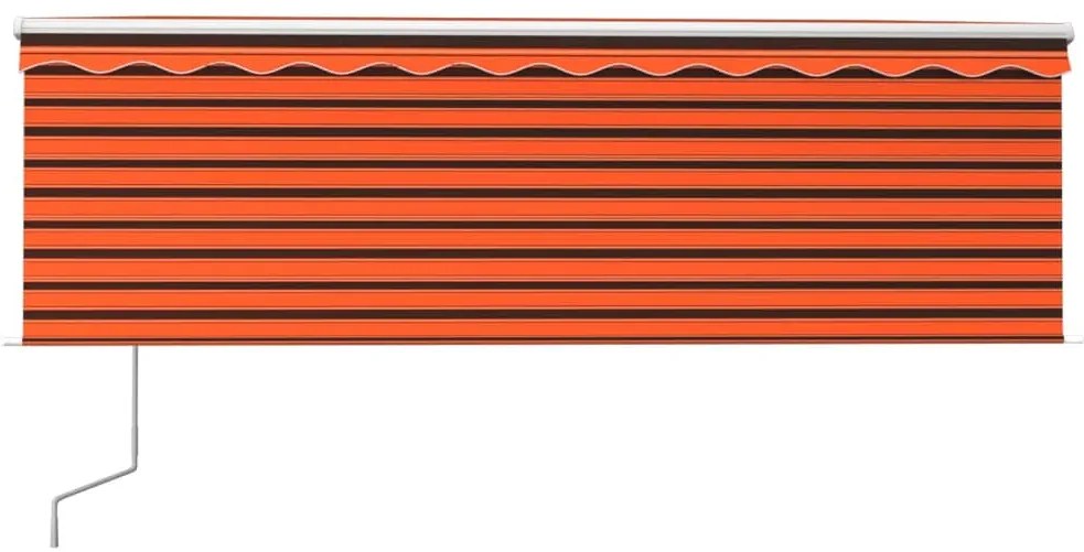 Toldo retrátil automático com estore 4,5x3 m laranja/castanho