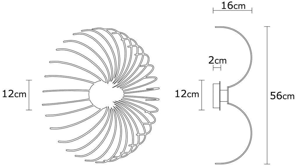 Aplique Aspendos – Branco – 16 cm de Diâmetro, 56 cm de Altura