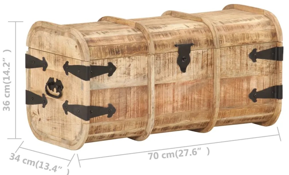 Baús de arrumação 2 pcs madeira de mangueira maciça