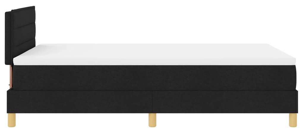 Cama Box Spring com Colchão Preto 120x190 cm Tecido