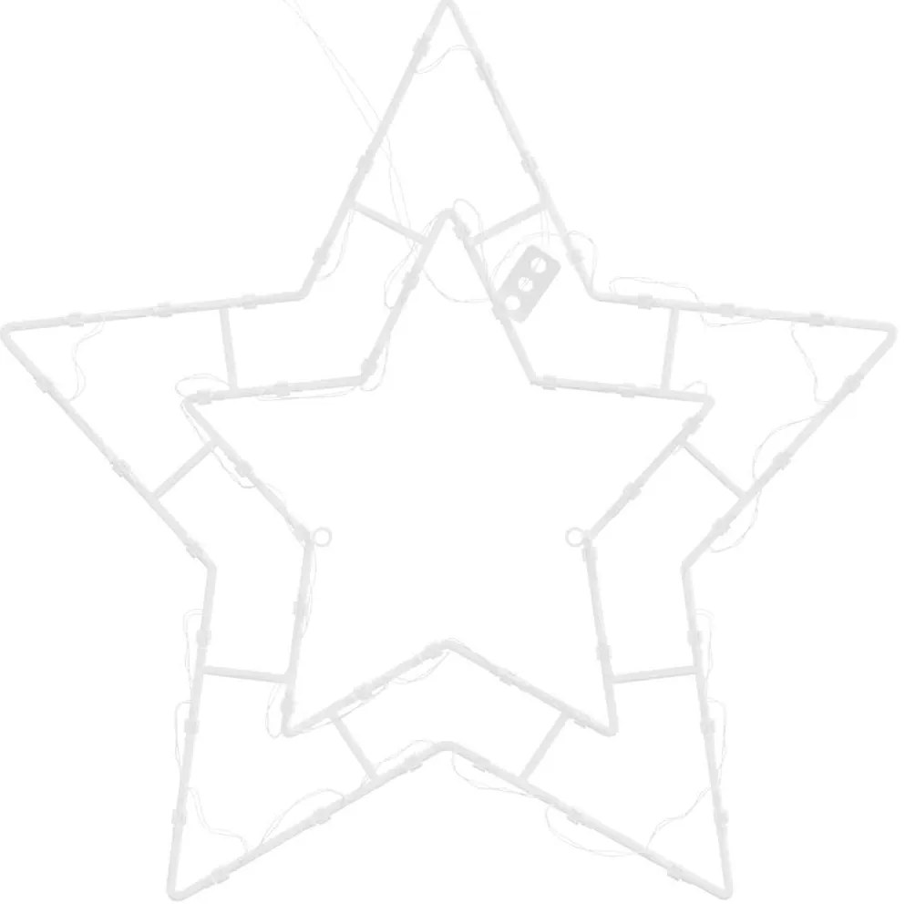 Luzes de Natal Silhueta da estrela 2 pcs 50 LEDs branco quente