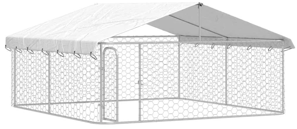 Canil de exterior com telhado 300x300x150 cm