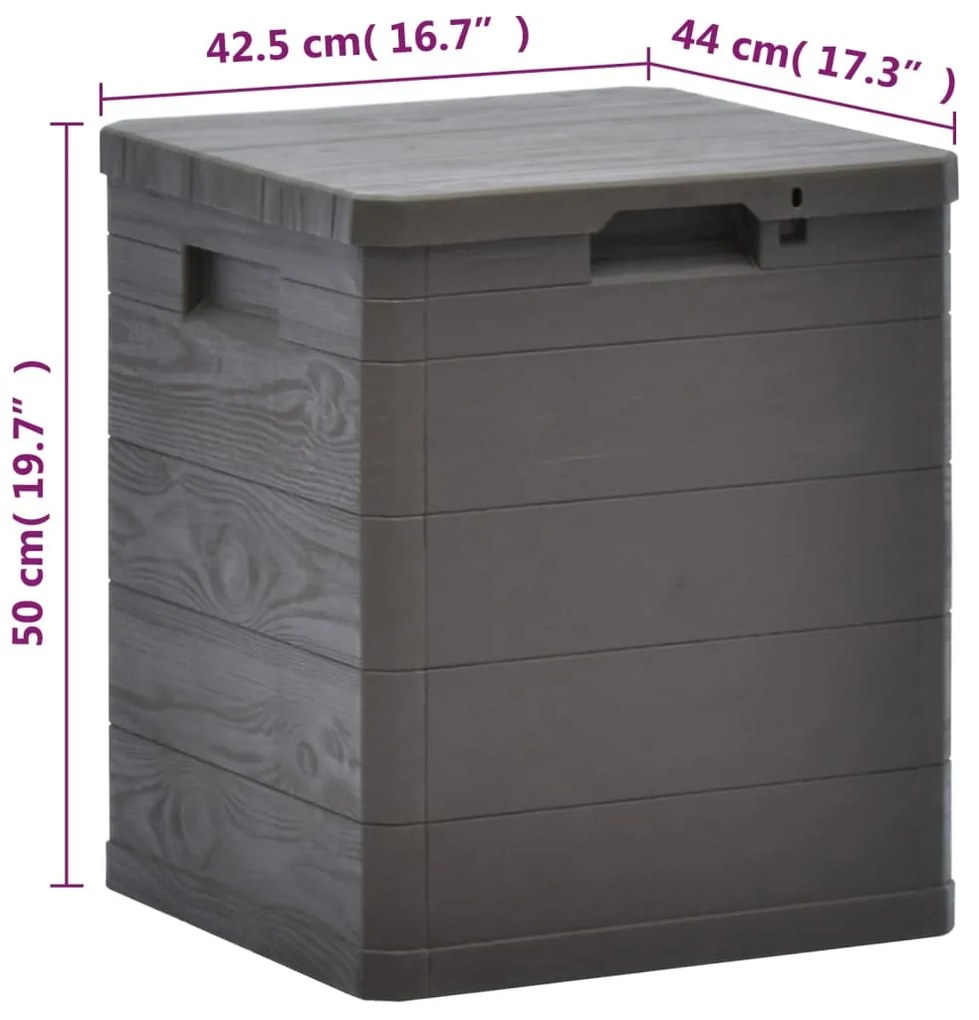 Caixa de arrumação para jardim 90 L castanho