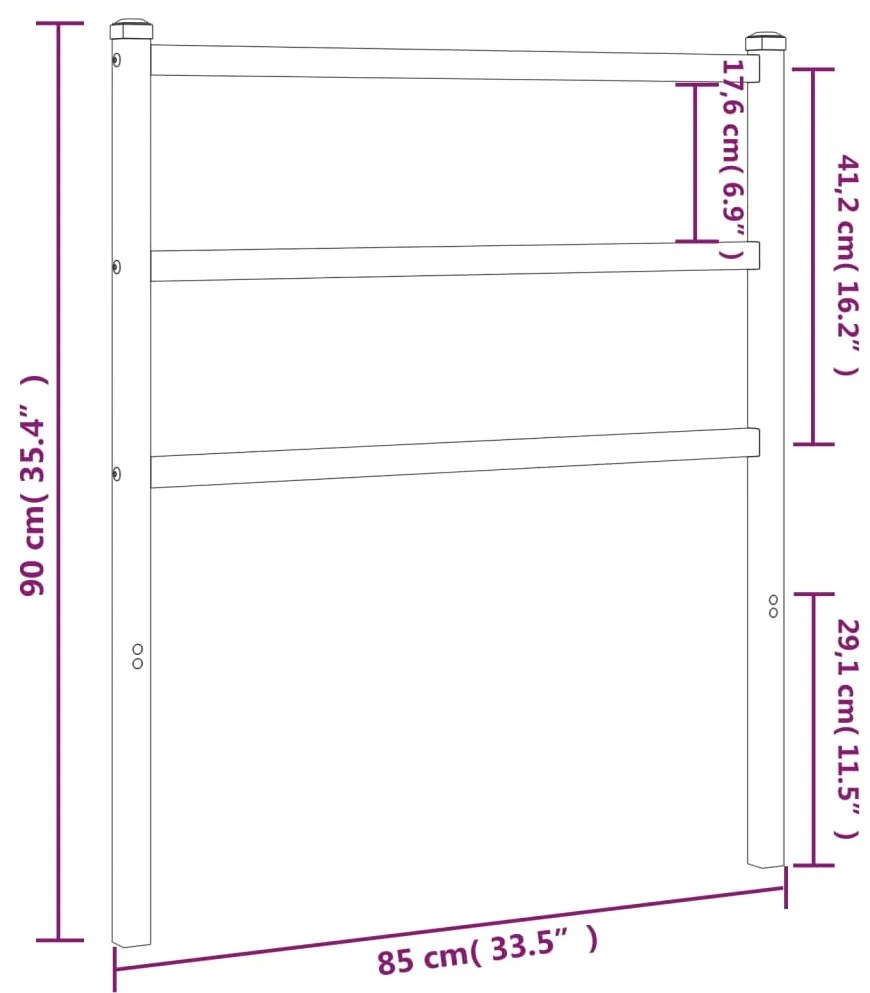 Cabeceira de cama 80 cm metal preto