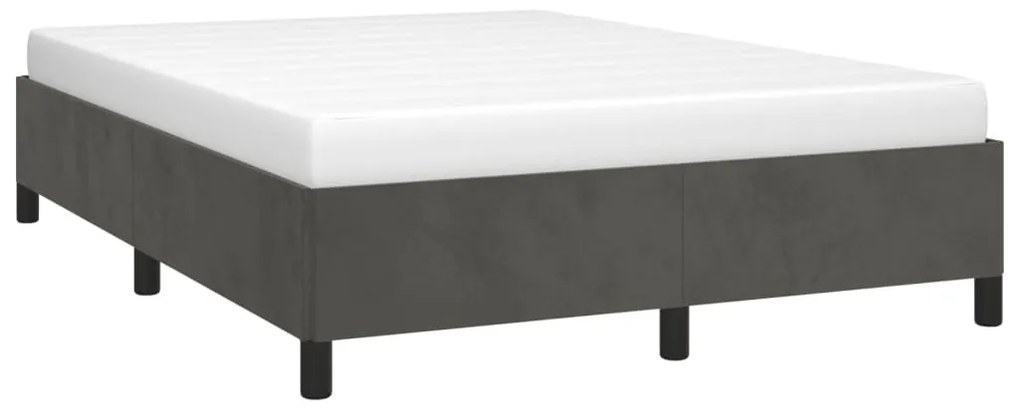 Estrutura de cama sem colchão 140x190 cm veludo cinzento-escuro