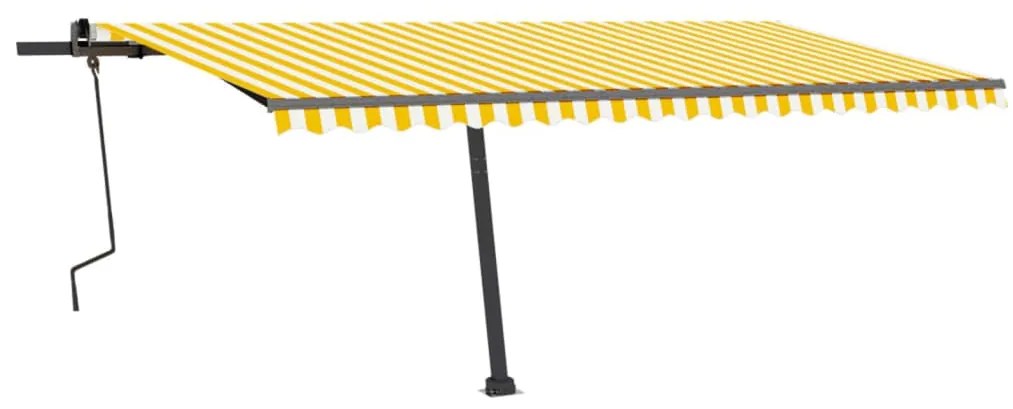 Toldo retrátil manual com LED 500x300 cm amarelo e branco