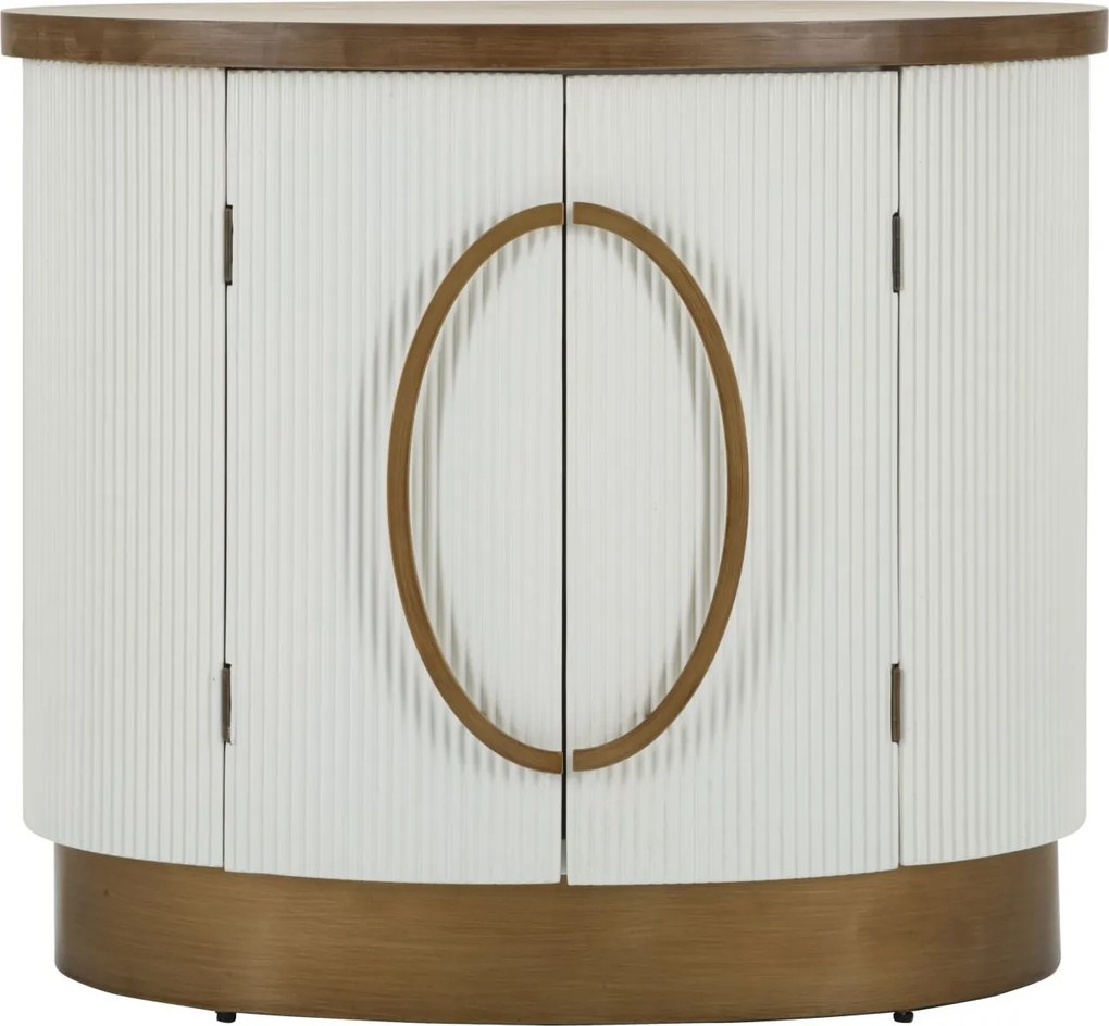 ARMÁRIO DE 2 PORTAS TOLOSA 79X48X67 CM BRANCO, CASTANHO E DOURADO