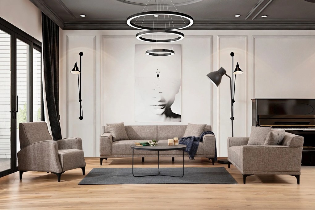 Sofá de 3 Lugares Petra – Cor Fawn – 215 x 87 x 86 cm