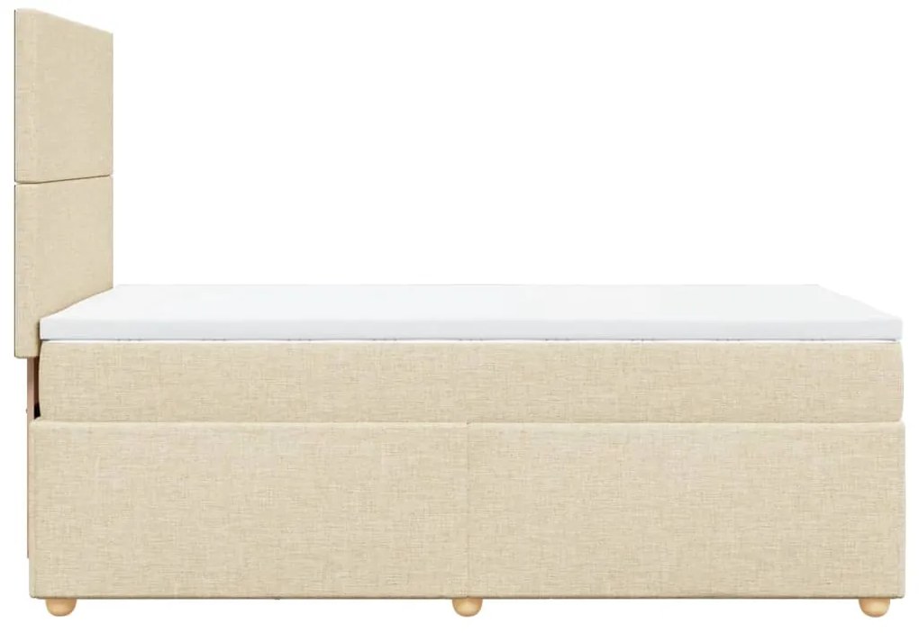 Cama com molas/colchão 90x200 cm tecido cor crème