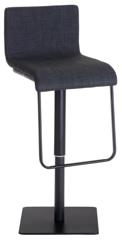 Banco de bar Limon em tecido e com estrutura preta 41 x 80-103 x 46 cm Cinzento escuro