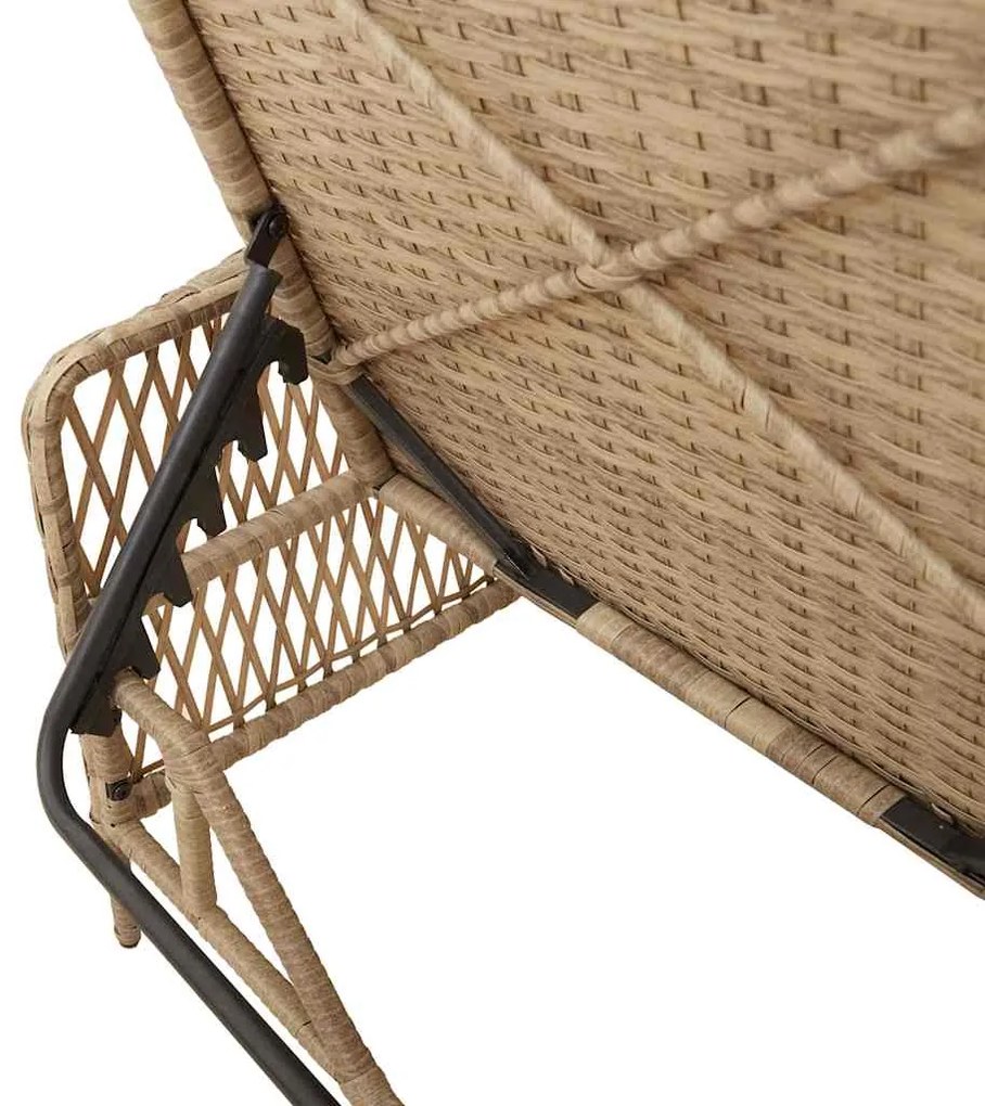 Espreguiçadeira Bege e cinza claro Rattan PE 157 x 55 x 92 cm