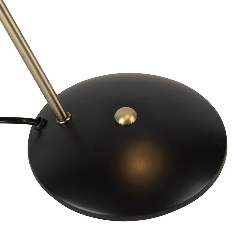 Candeeiro de mesa retro preto com bronze - Milou Moderno