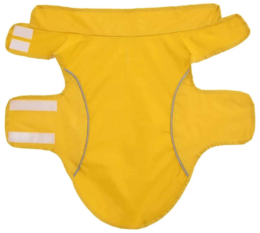 Capa de chuva para cães com tiras reflectoras amarelo S