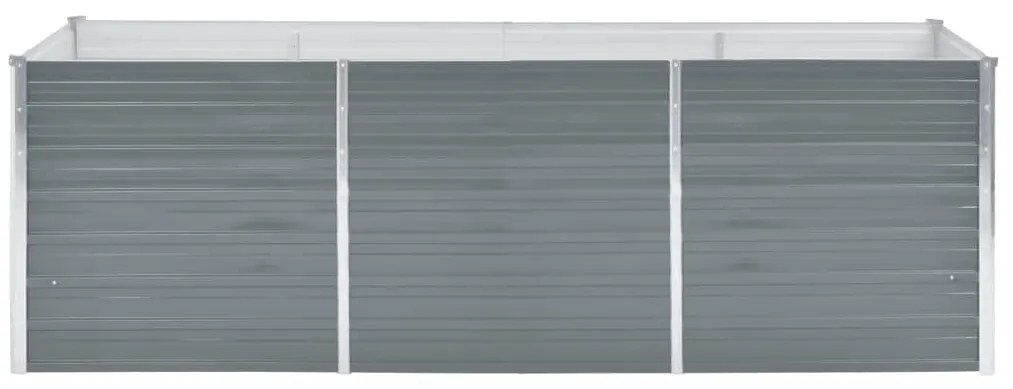 Canteiro elevado de jardim aço galvanizado 240x80x77cm cinzento