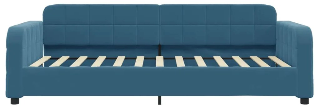 Sofá-cama com colchão 90x200 cm veludo azul