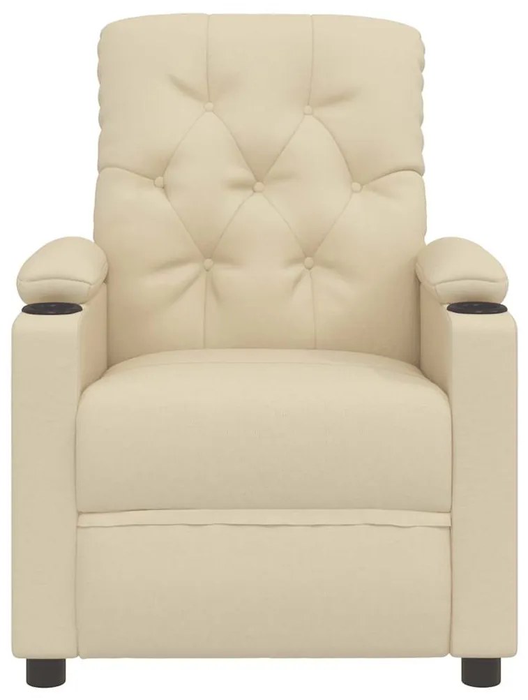 Poltrona reclinável tecido cor creme