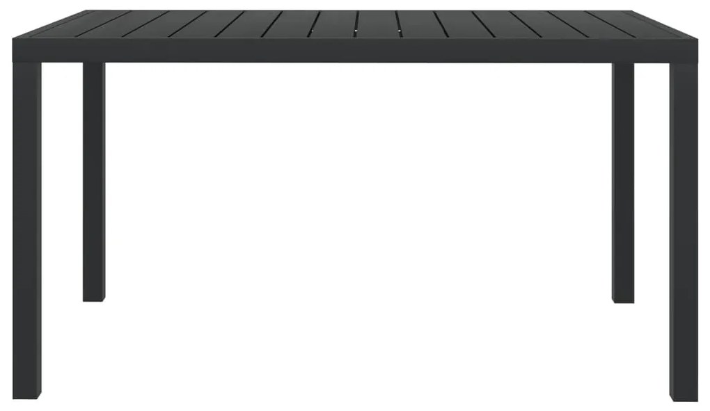 Mesa de jardim em alumínio e WPC 150x90x74 cm preto
