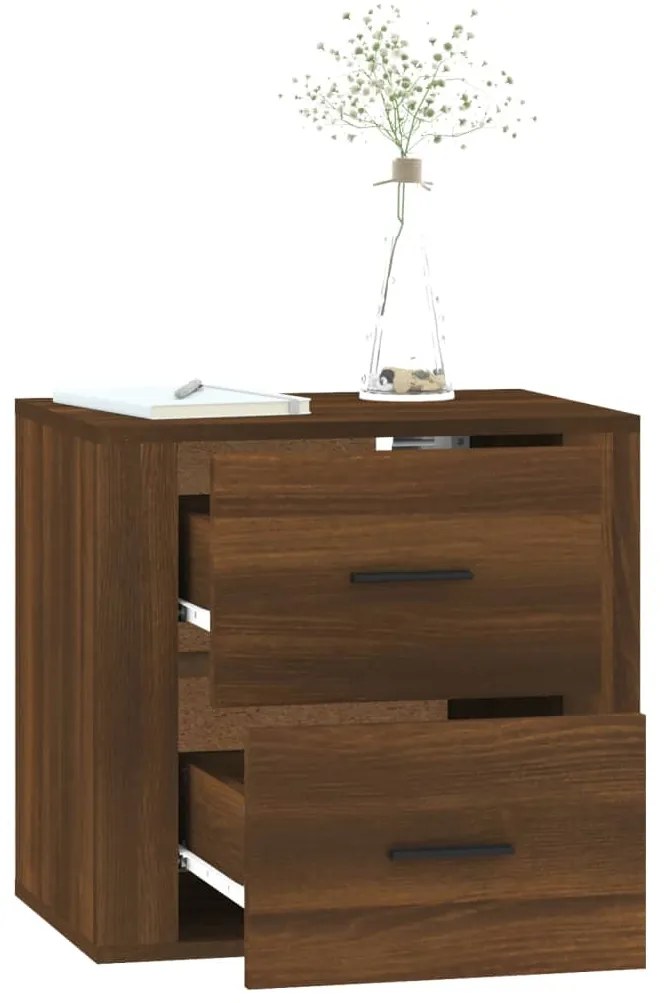Mesa de cabeceira de parede 50x36x47 cm carvalho castanho