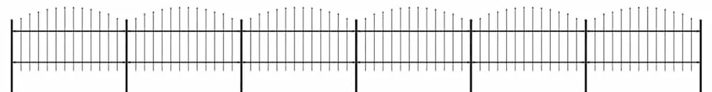 vidaXL Cerca de jardim com ponta de lança em aço 1070 cm preta