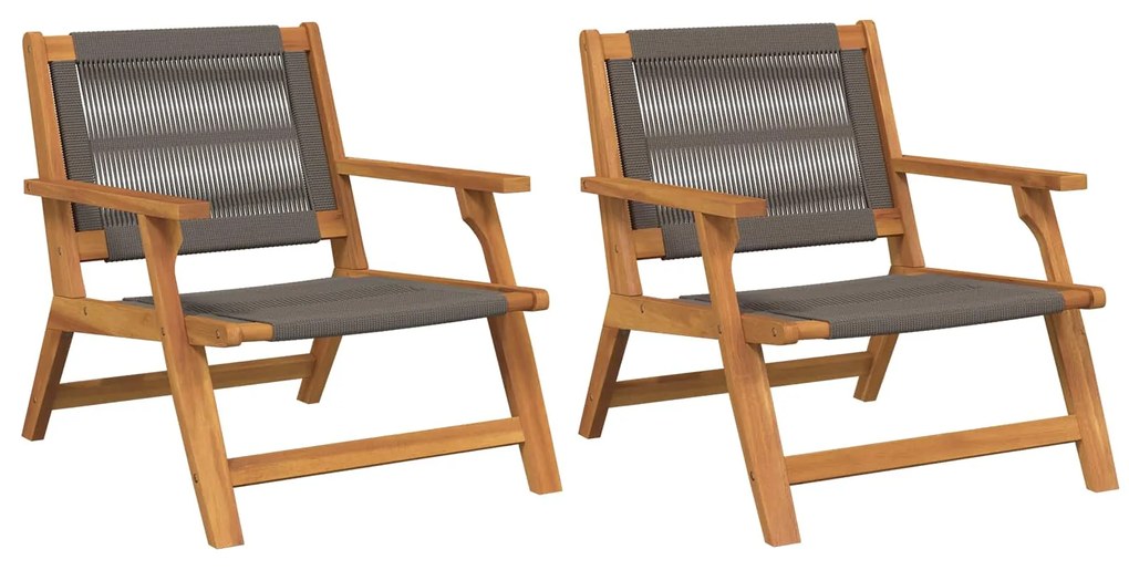 vidaXL Móveis de Jardim 2 pcs Cinzeto 67 x 76 x 73 cm