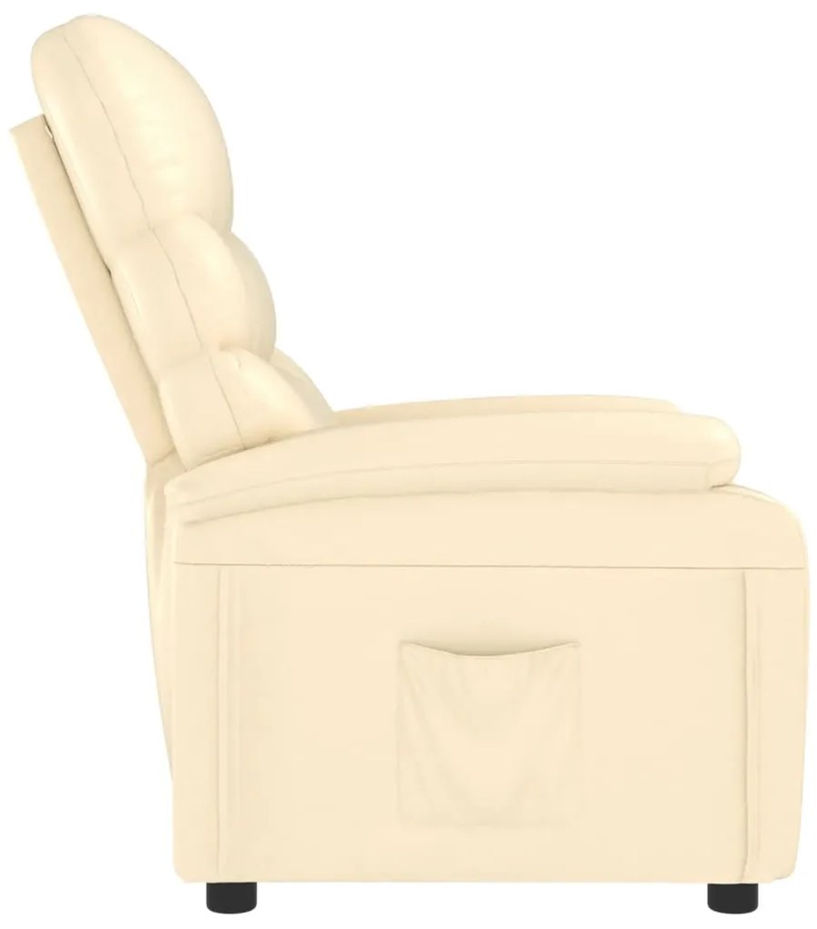 Poltrona reclinável couro artificial cor creme
