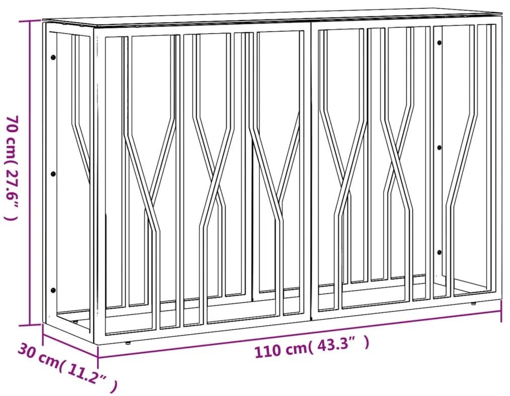 Mesa consola 110x30x70 cm aço inoxidável e vidro