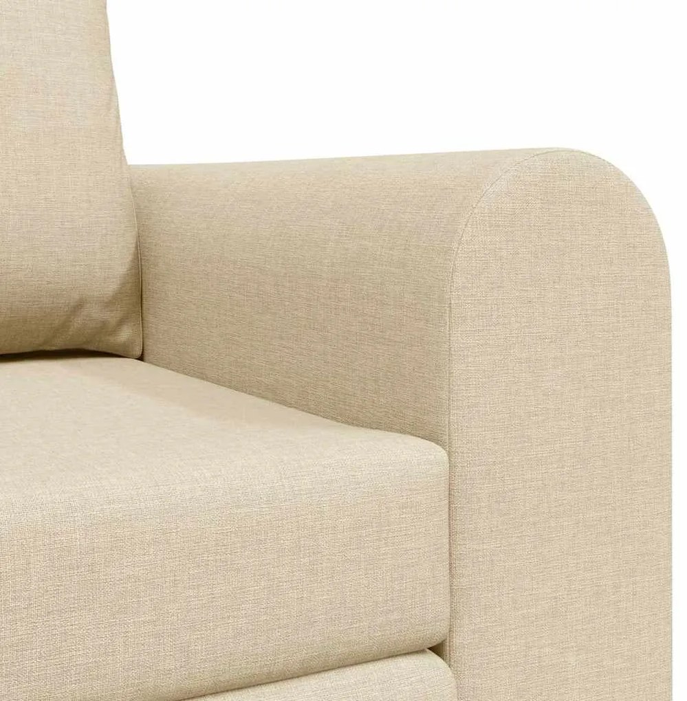 Sofá Cama de Chão 2 em 1 Creme 148x71x83 cm Tecido