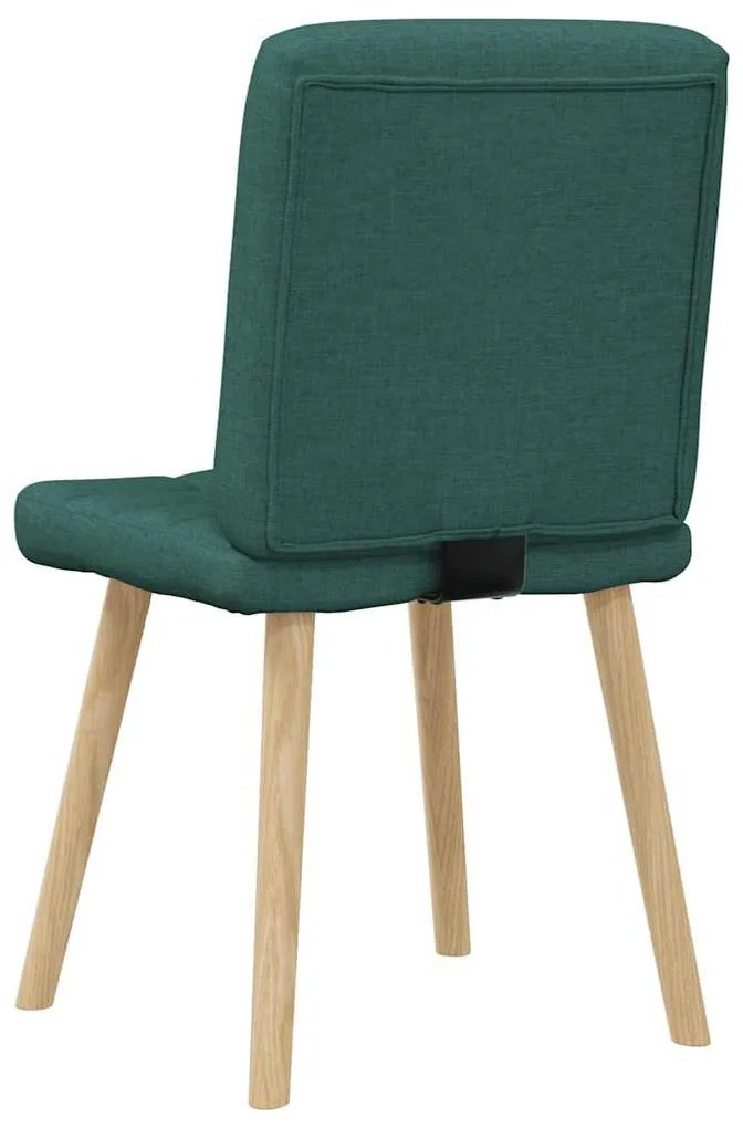 Cadeiras de jantar 4 pcs tecido verde escuro