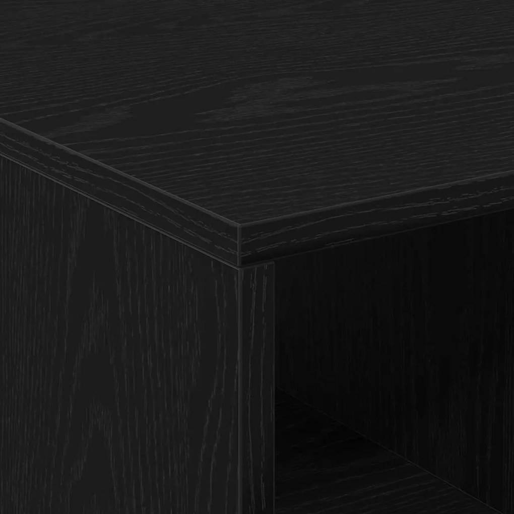 Mesa de Centro vidaXL Preto Carvalho 90x50x36,5 cm Madeira Revestida