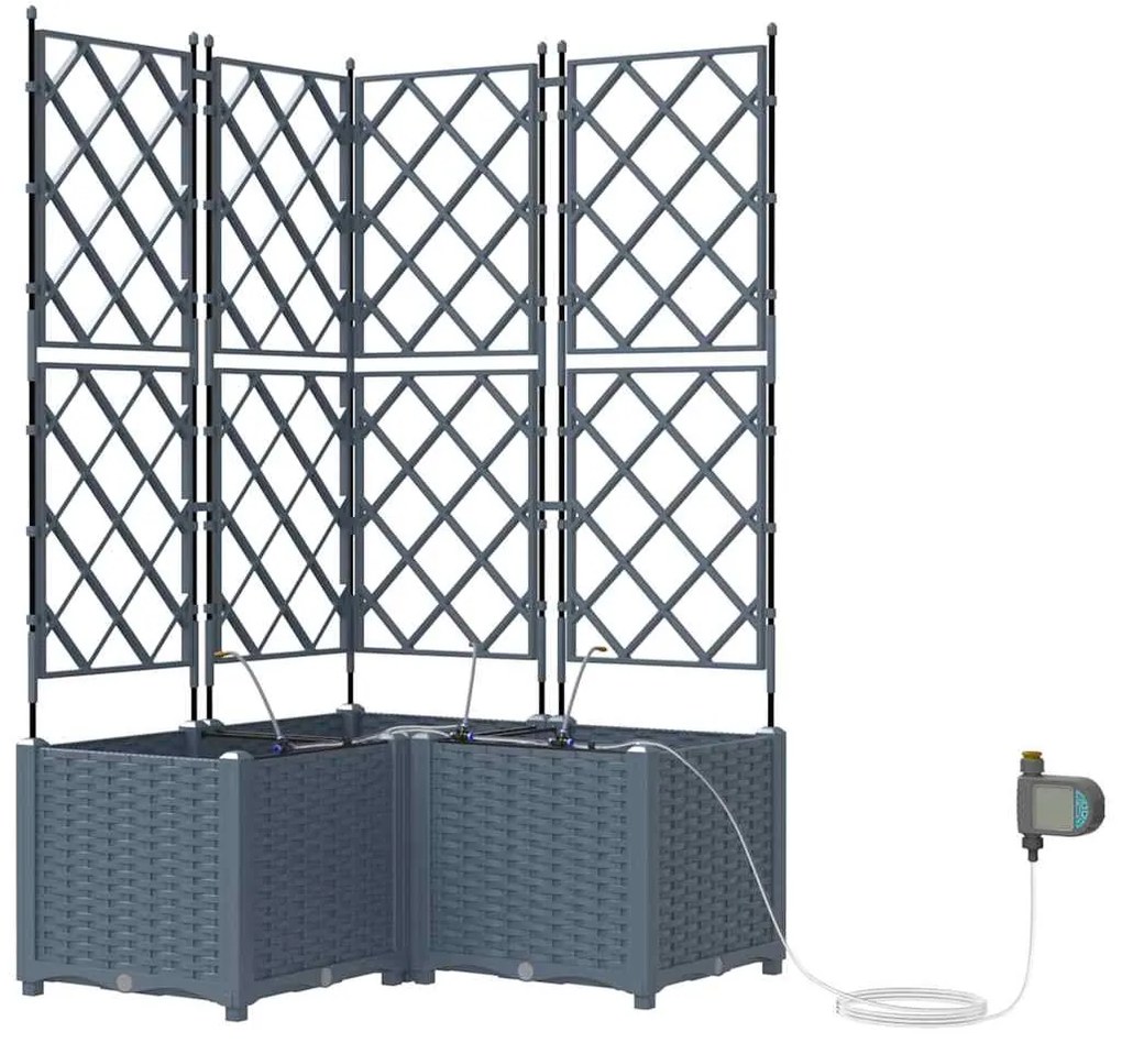 Jardineiras de Jardim 1 pc Cinzento-claro 80 x 80 x 142 cm