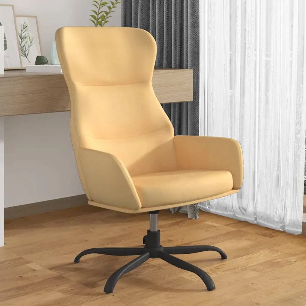 341107 vidaXL Cadeira de descanso camurça artificial cor creme