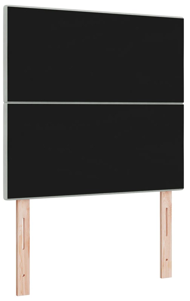 Cabeceira vidaXL Botões Estofada Cinza Claro 90 cm Veludo