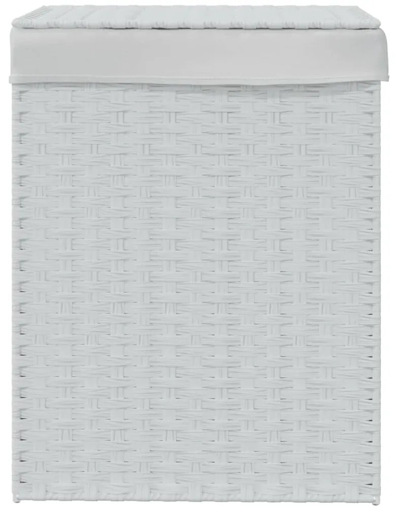 Cesto para roupa suja com tampa 46x33x60 cm vime PE branco