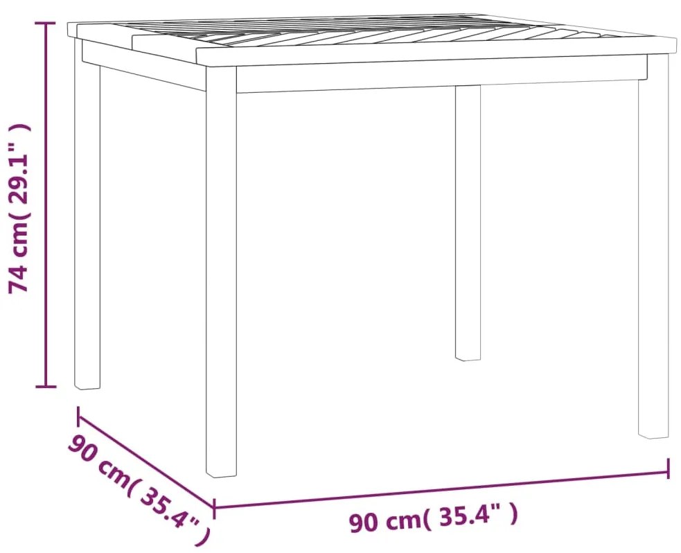 Mesa de jantar para jardim 90x90x74 cm madeira de acácia maciça