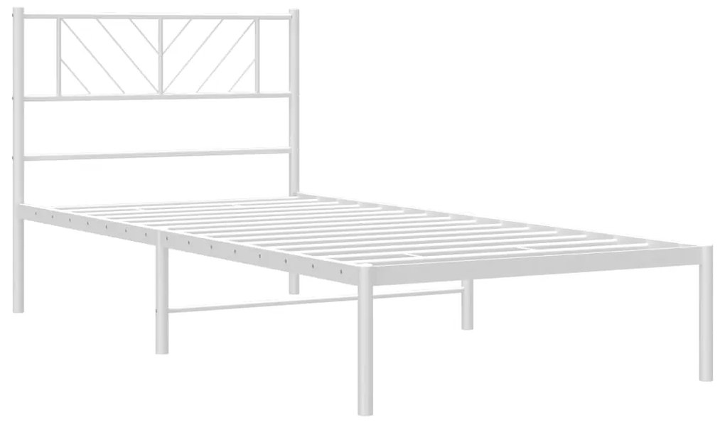 Estrutura de cama com cabeceira 100x190 cm metal branco